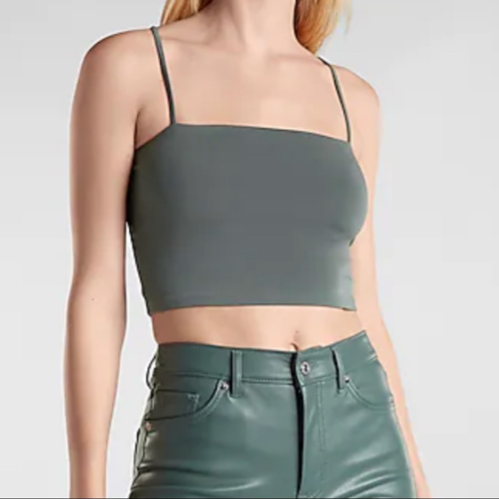 Body Contour Cropped Top in Basil